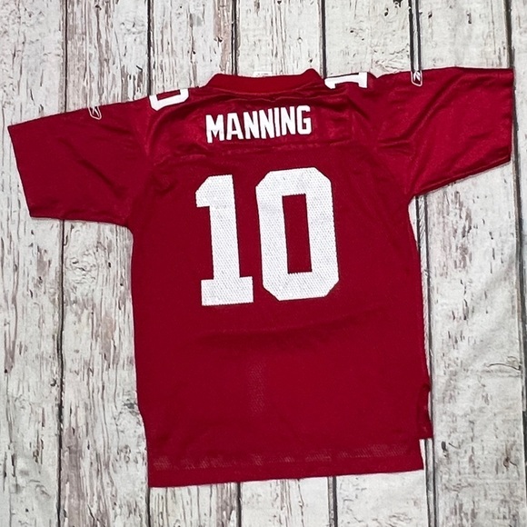 Boys Kids Eli Manning New York Giants NFL Football Red Sports Jersey - Picture 2 of 8